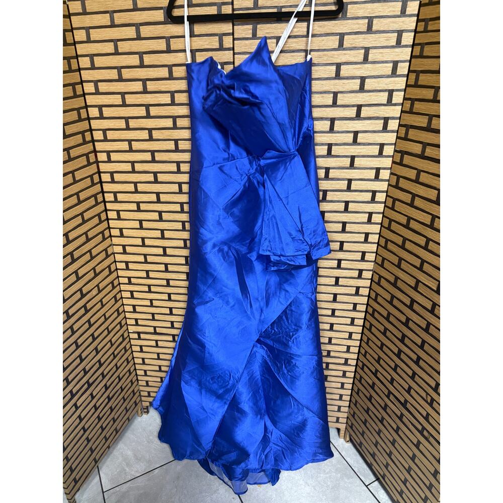 Tony Bowls Blue Strapless Formal Dress Size 12
